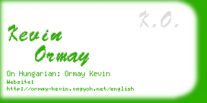 kevin ormay business card